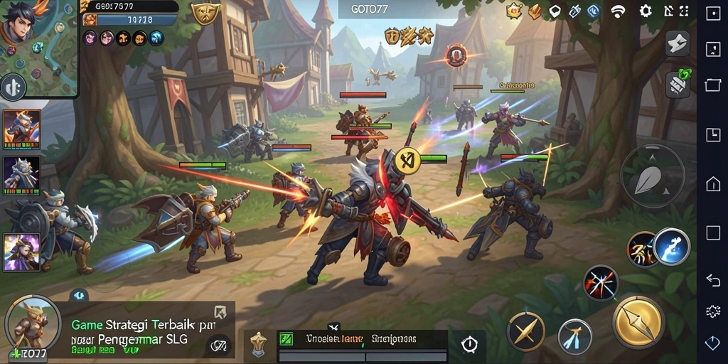 Screenshot gameplay GOTO77 menampilkan aksi strategi yang mendebarkan.