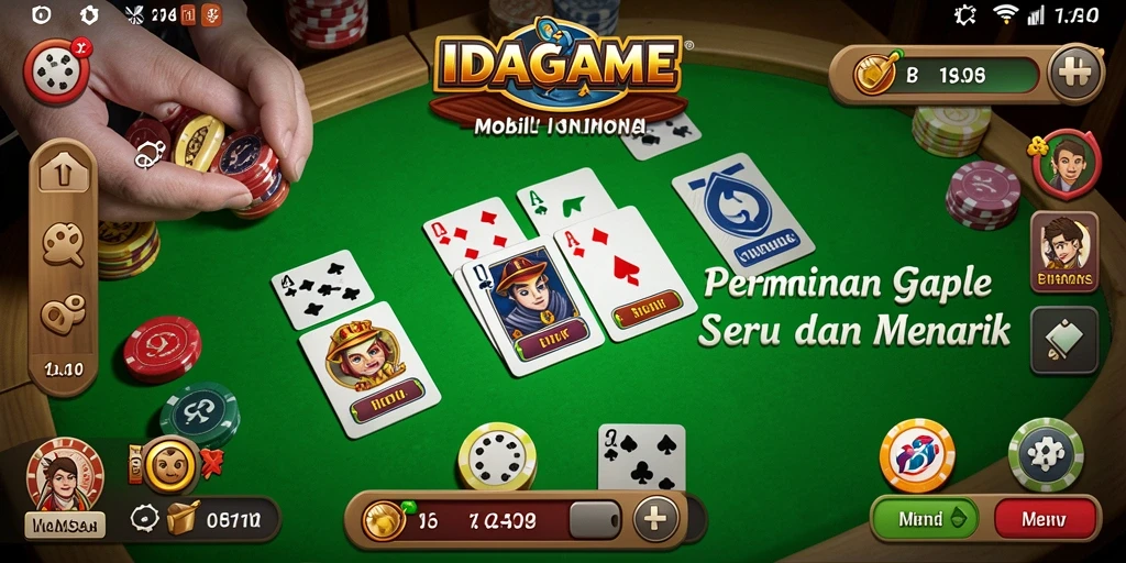 Screenshot gameplay IDAGAME yang menampilkan kartu Gaple yang menarik.