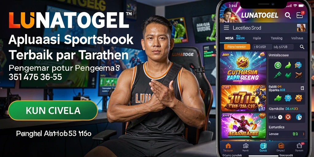 Tampilan utama LUNATOGEL menampilkan berbagai pilihan taruhan olahraga.