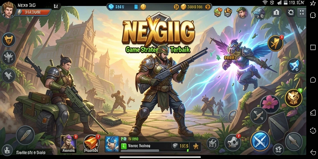 Tangkapan layar gameplay NEXGID menampilkan pertempuran strategis yang mendebarkan.