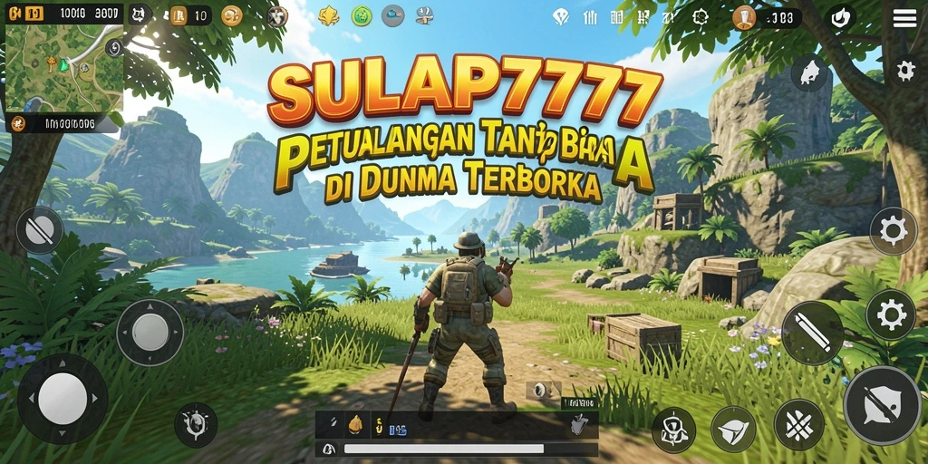 Screenshot gameplay SULAP777 menunjukkan dunia terbuka yang indah dan luas.