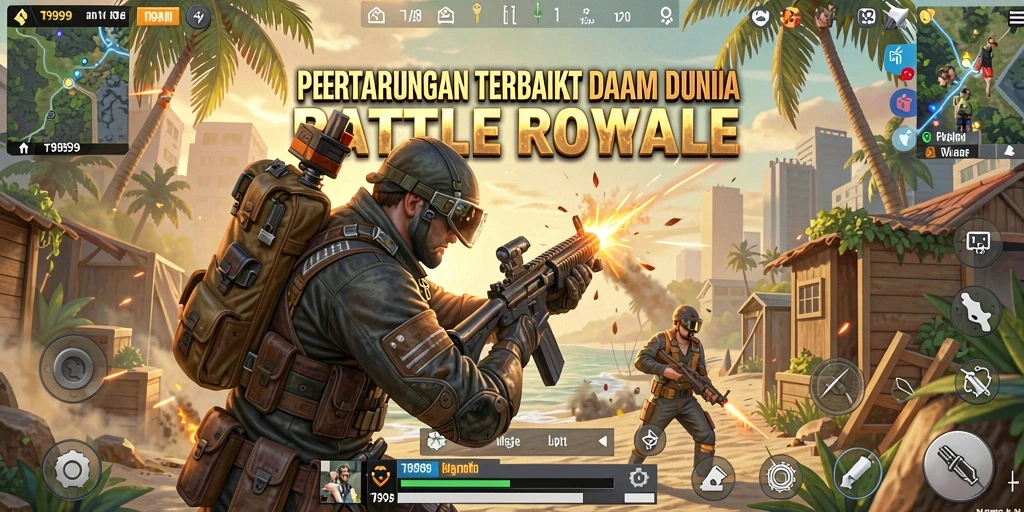 Tangkapan layar T9999 menampilkan momen mendebarkan dalam pertempuran Battle Royale.